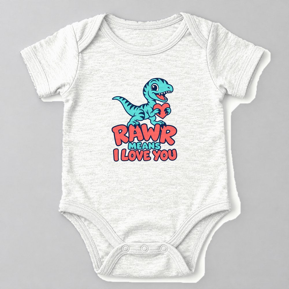 Rawr Means I Love You Baby Onesie in White