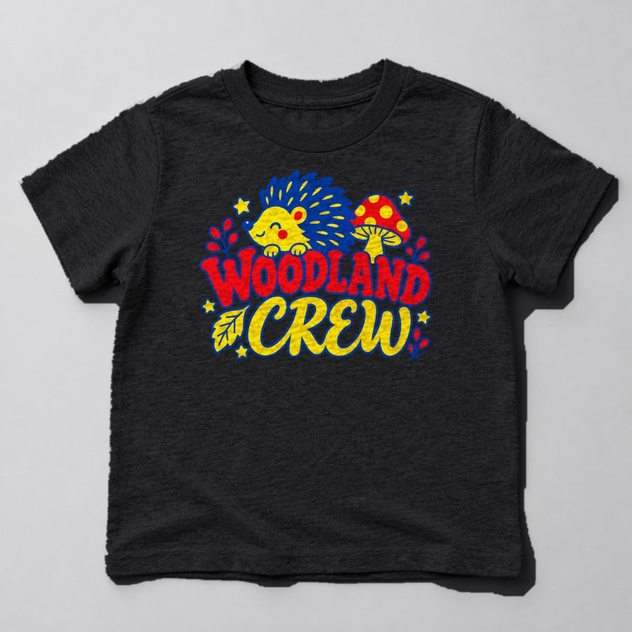 Woodland Crew Kids T-Shirt in Black