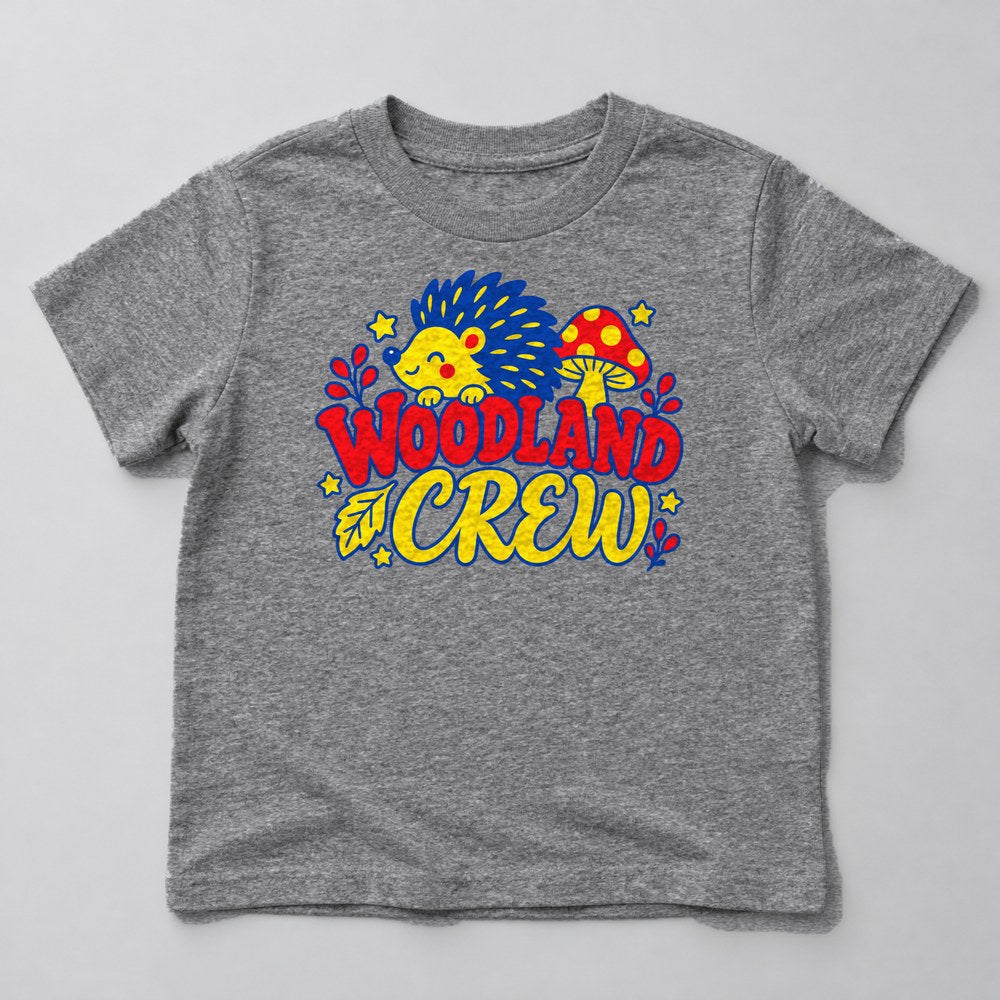 Woodland Crew Kids T-Shirt in Heather Grey