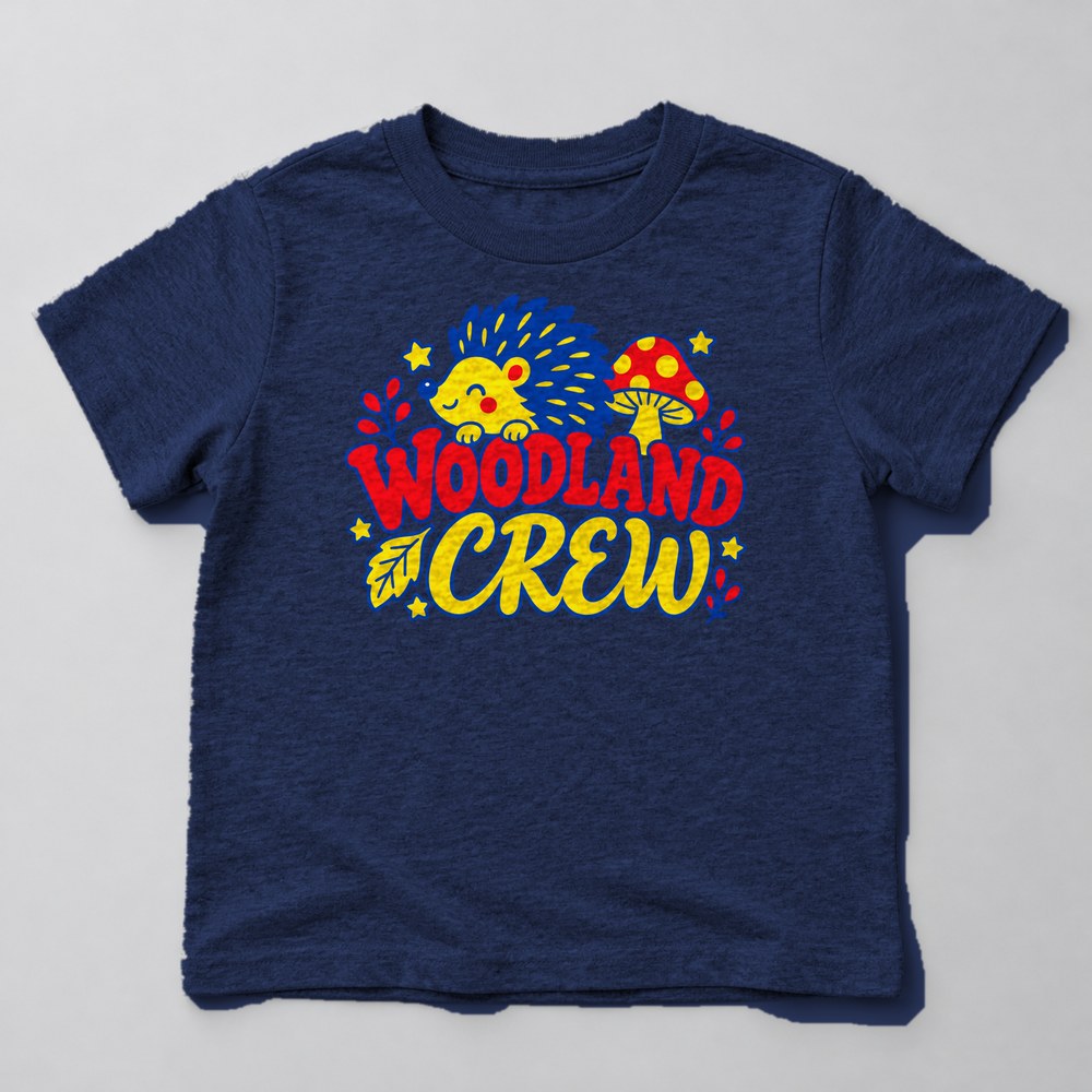 Woodland Crew Kids T-Shirt in Navy
