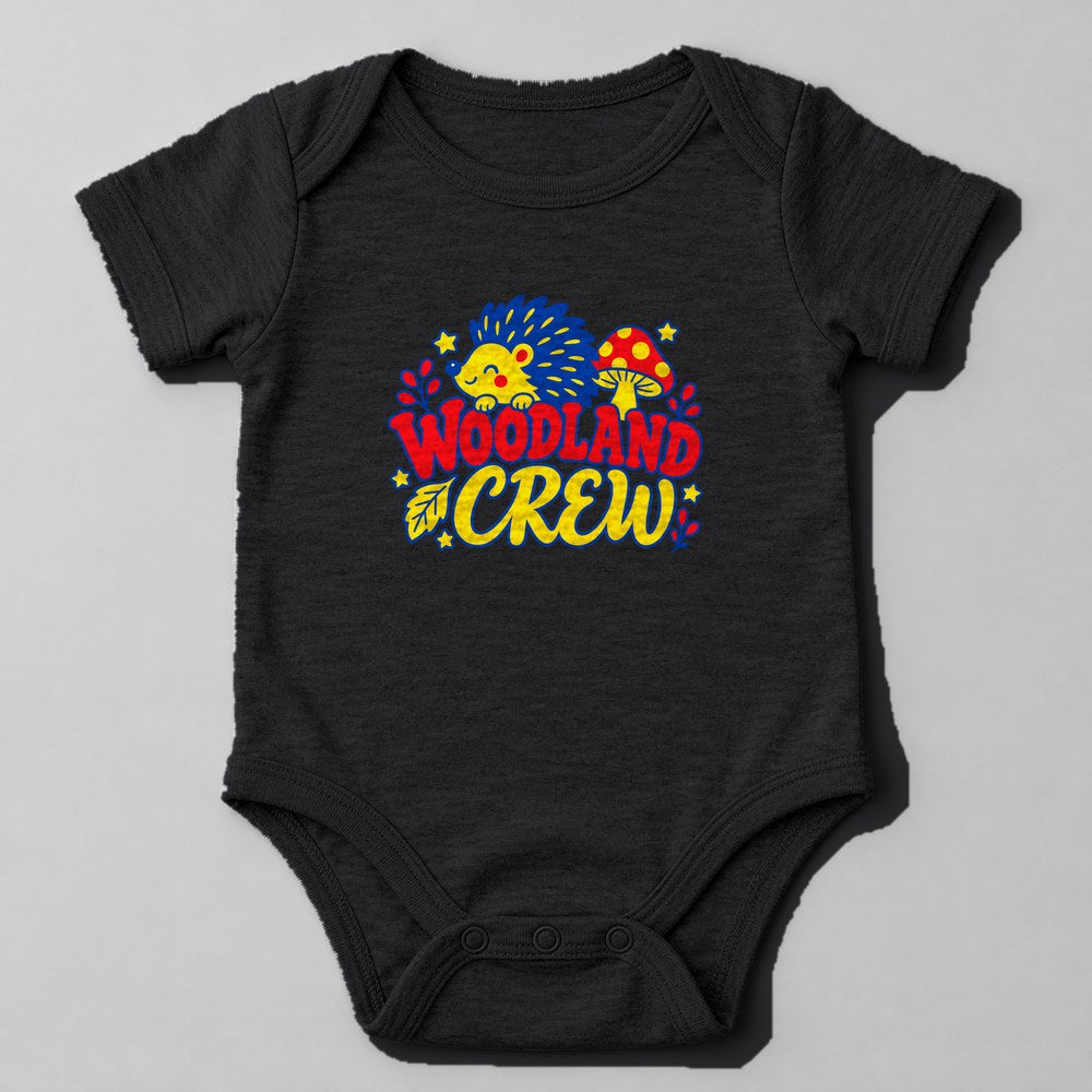 Woodland Crew Baby Onesie in Black