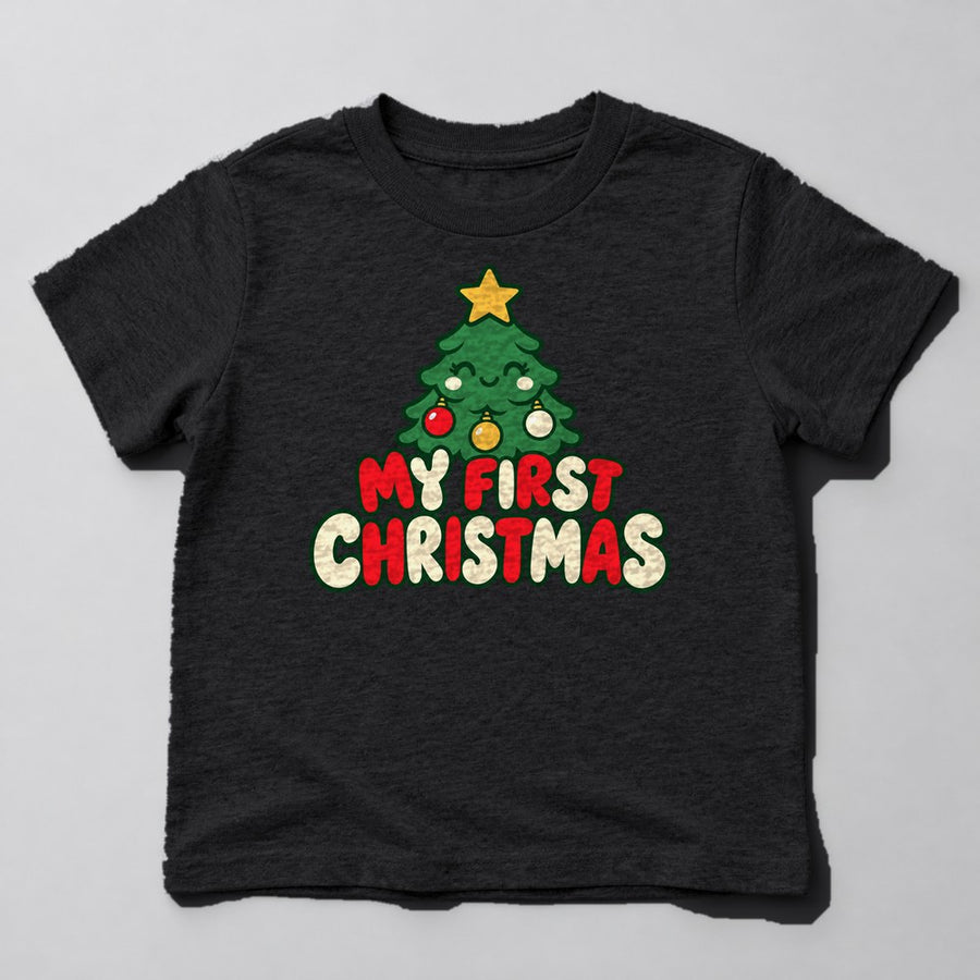 My First Christmas Kids T-Shirt in Black