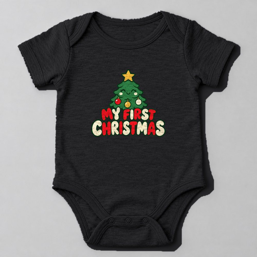 My First Christmas Baby Onesie in Black
