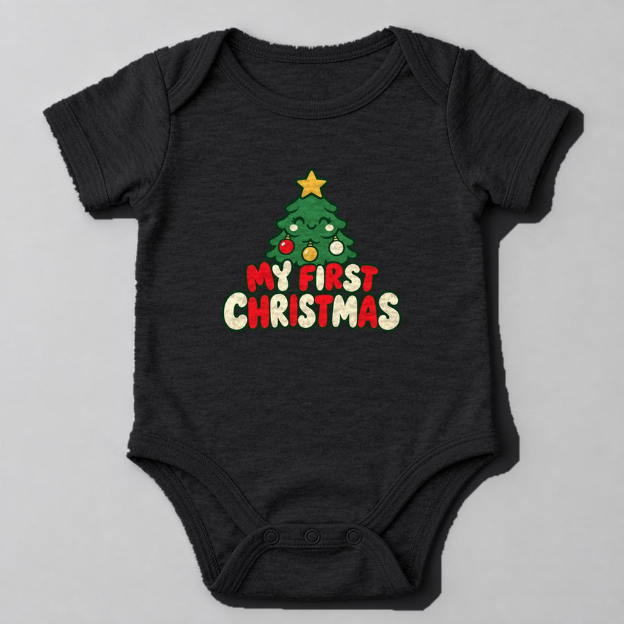 My First Christmas Baby Onesie in Black