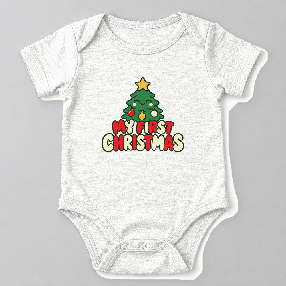 My First Christmas Baby Onesie in White