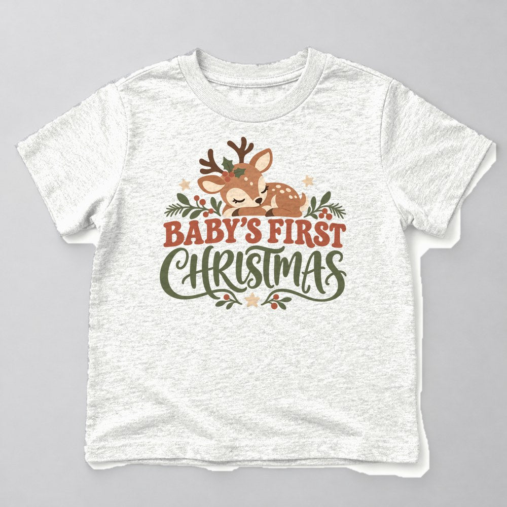 Baby's First Christmas Kids T-Shirt in White
