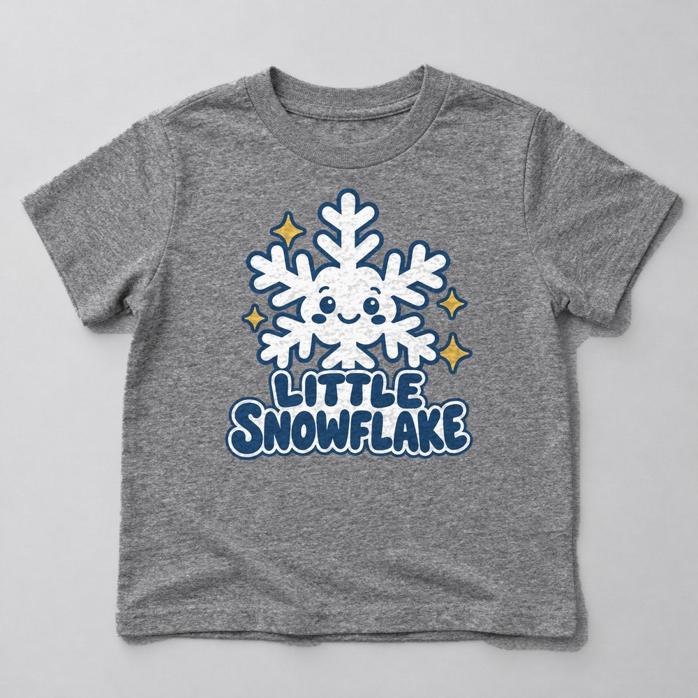Little Snowflake Kids T-Shirt in Heather Grey