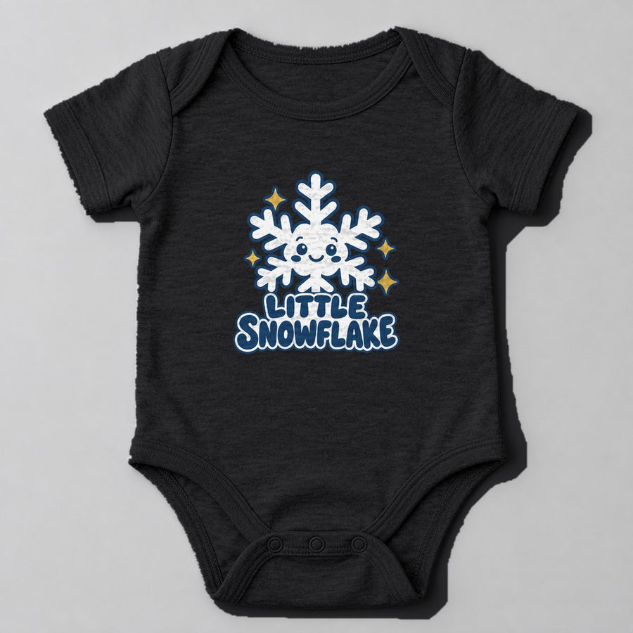 Little Snowflake Baby Onesie in Black