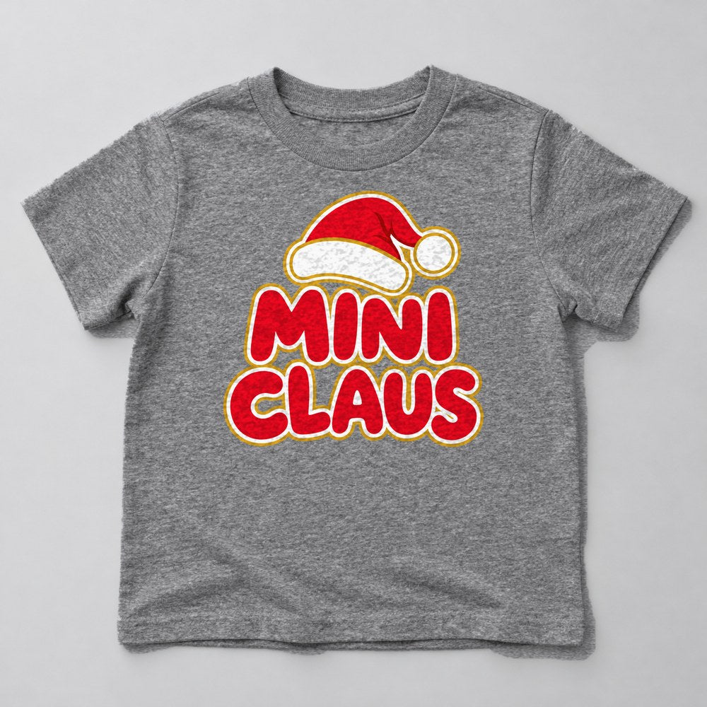 Mini Claus Kids T-Shirt in Heather Grey