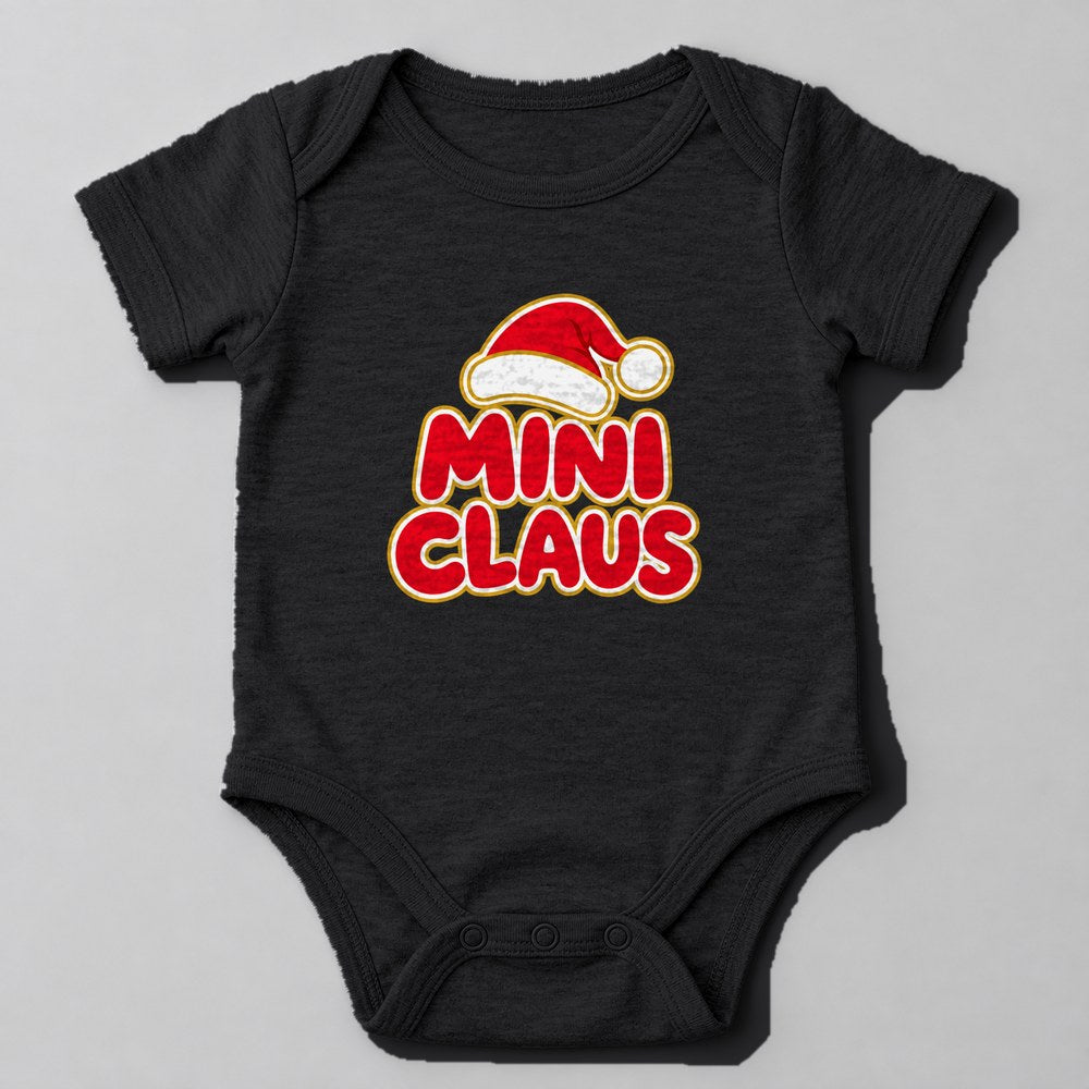 Mini Claus Baby Onesie in Black