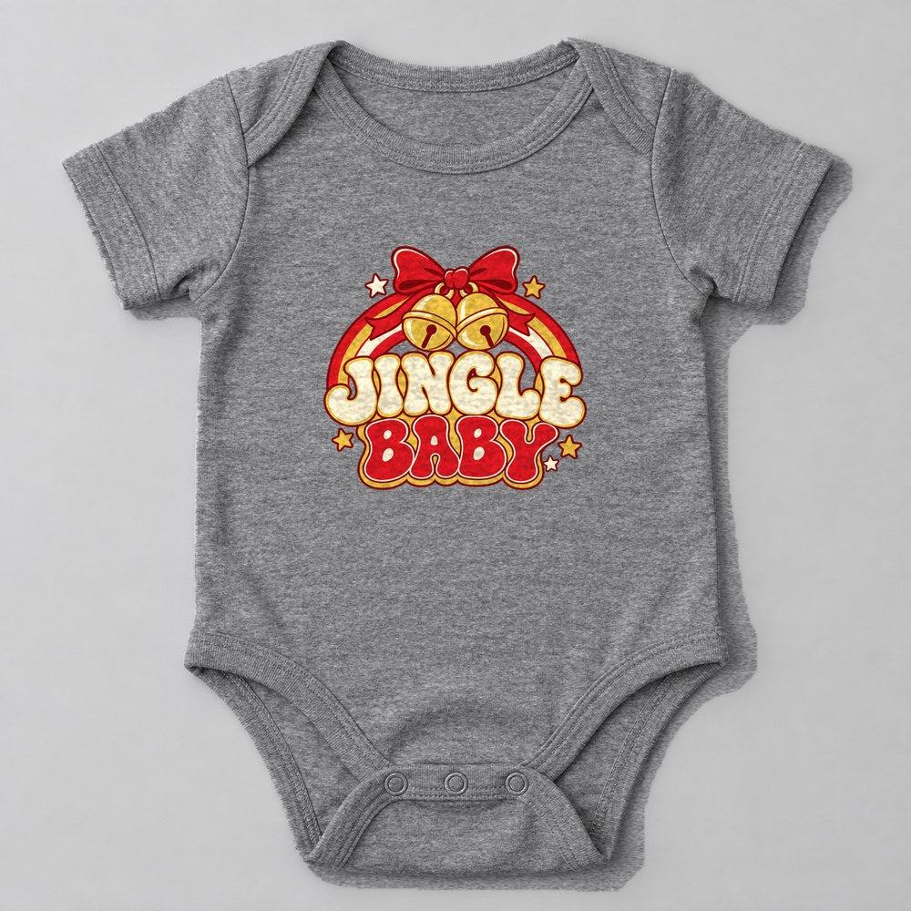 Jingle Baby Baby Onesie in Heather Grey
