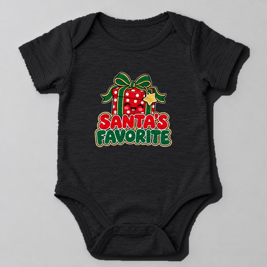 Santa's Favorite Baby Onesie in Black