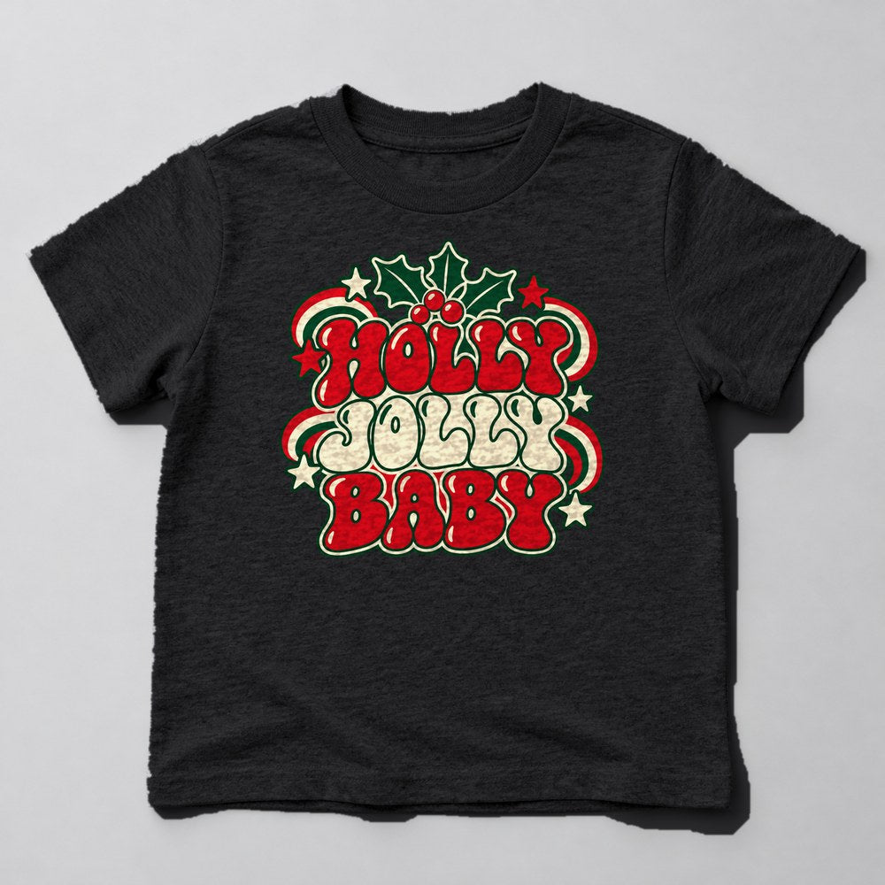 Holly Jolly Baby Kids T-Shirt in Black