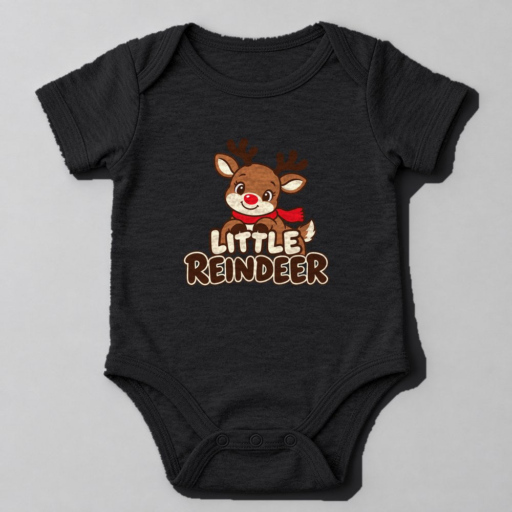 Little Reindeer Baby Onesie in Black