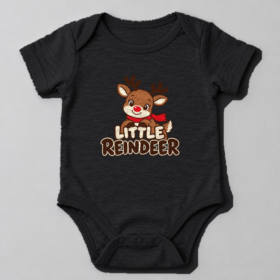 Little Reindeer Baby Onesie in Black