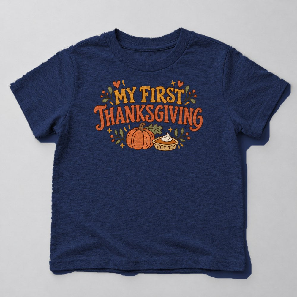 My First Thanksgiving Kids T-Shirt in Navy