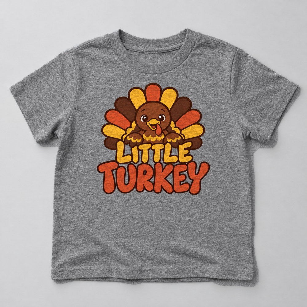Little Turkey Kids T-Shirt in Heather Grey