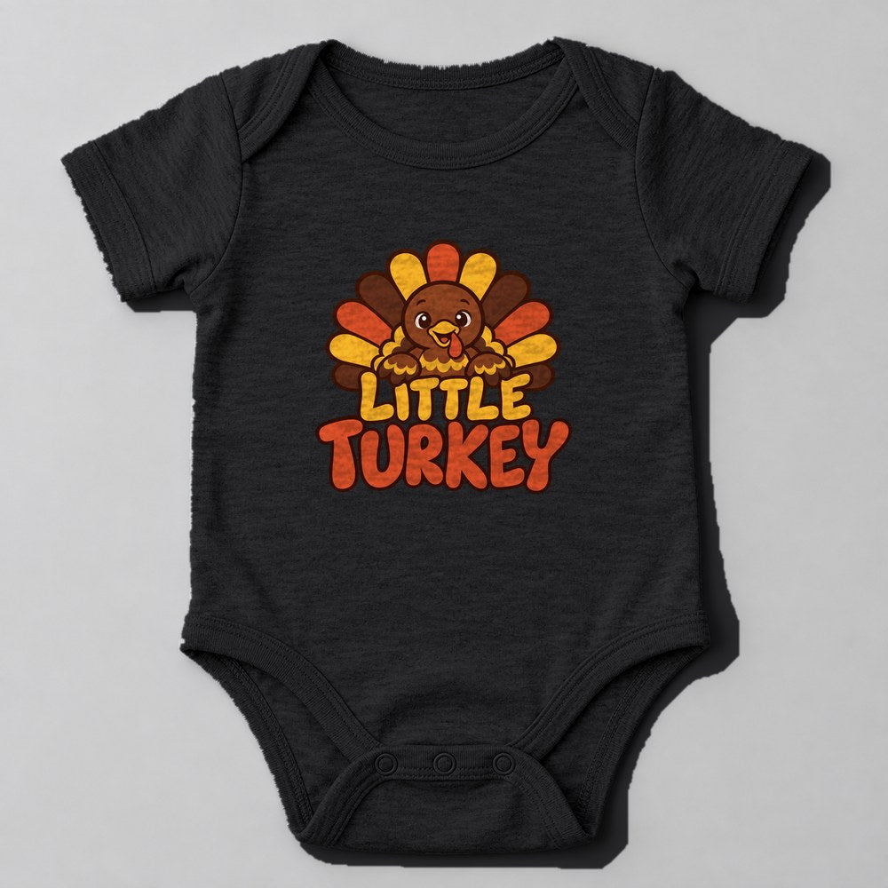 Little Turkey Baby Onesie in Black