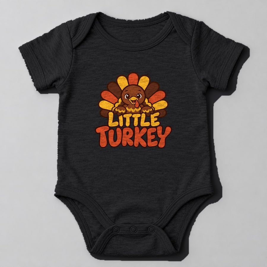 Little Turkey Baby Onesie in Black