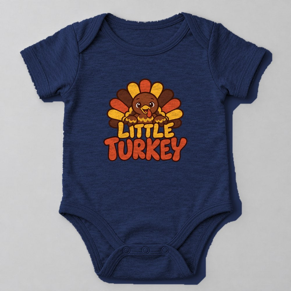 Little Turkey Baby Onesie in Navy
