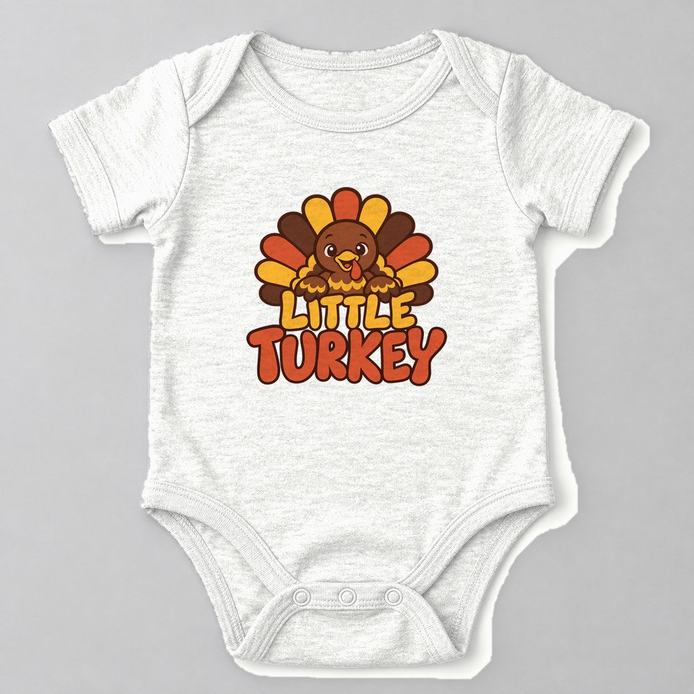 Little Turkey Baby Onesie in White