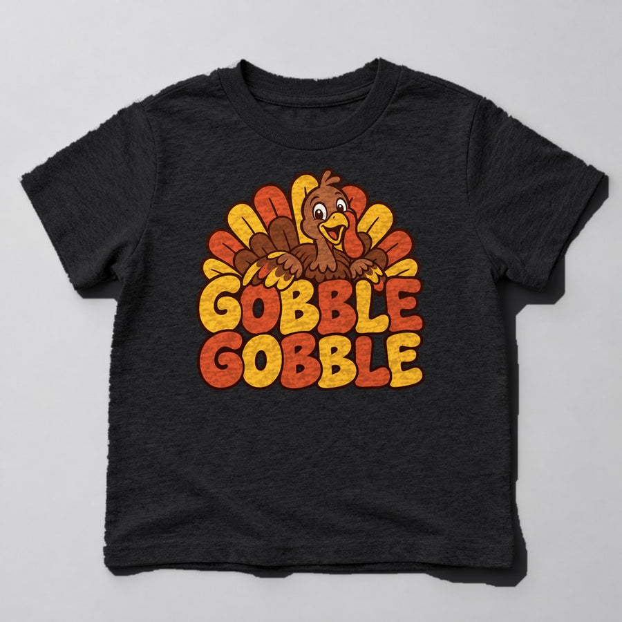 Gobble Gobble Kids T-Shirt in Black