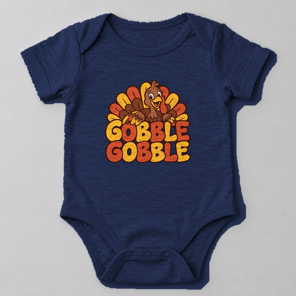 Gobble Gobble Baby Onesie in Navy