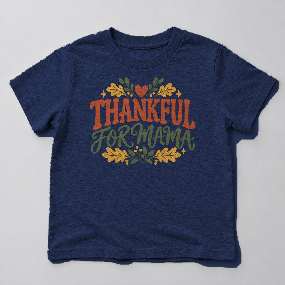 Thankful for Mama Kids T-Shirt in Navy