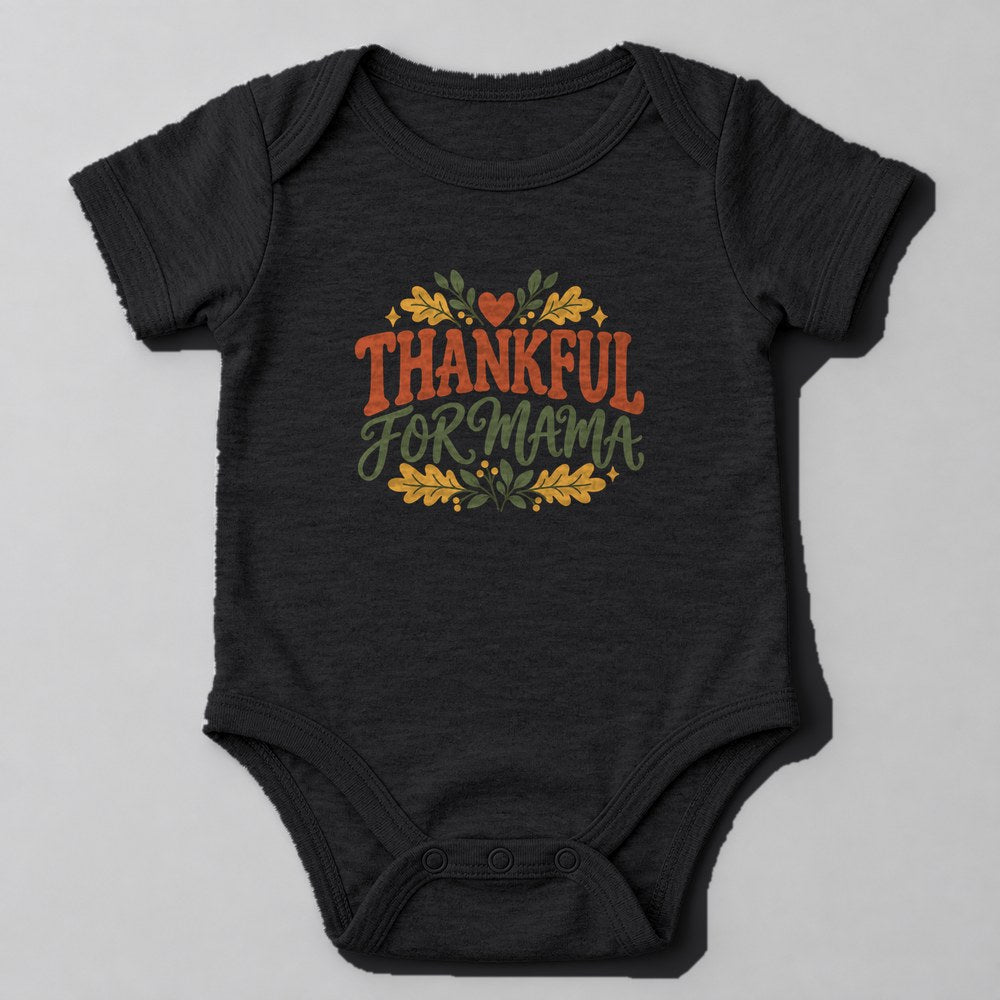 Thankful for Mama Baby Onesie in Black