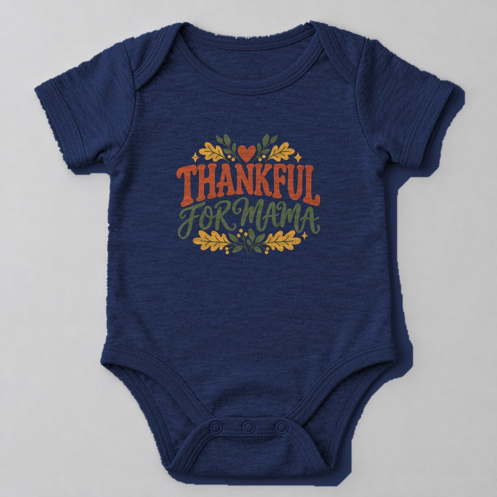 Thankful for Mama Baby Onesie in Navy
