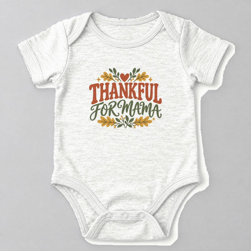 Thankful for Mama Baby Onesie in White
