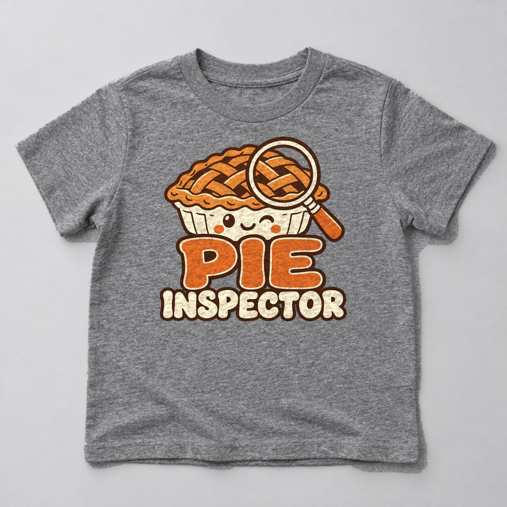 Pie Inspector Kids T-Shirt in Heather Grey