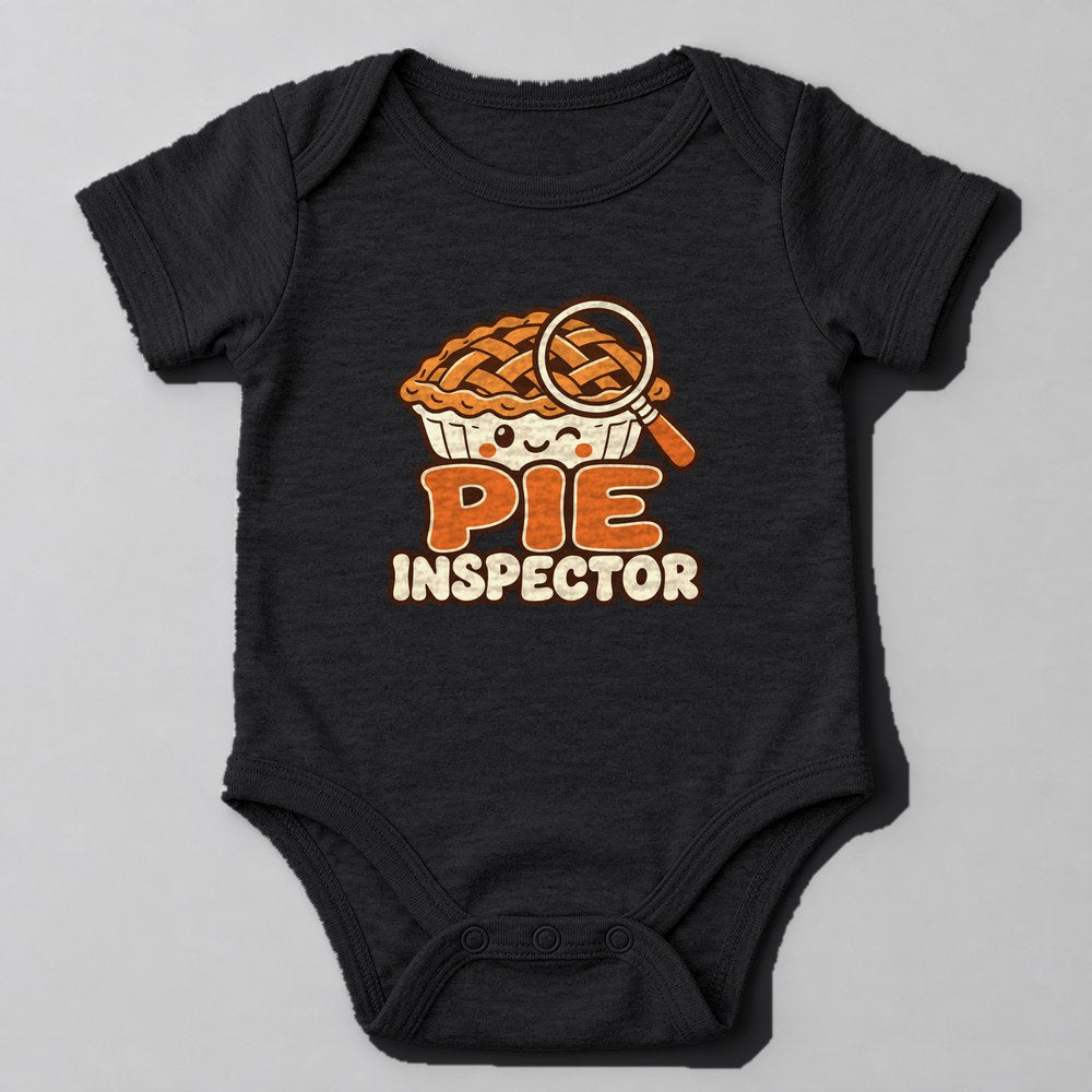 Pie Inspector Baby Onesie in Black