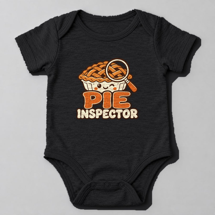 Pie Inspector Baby Onesie in Black