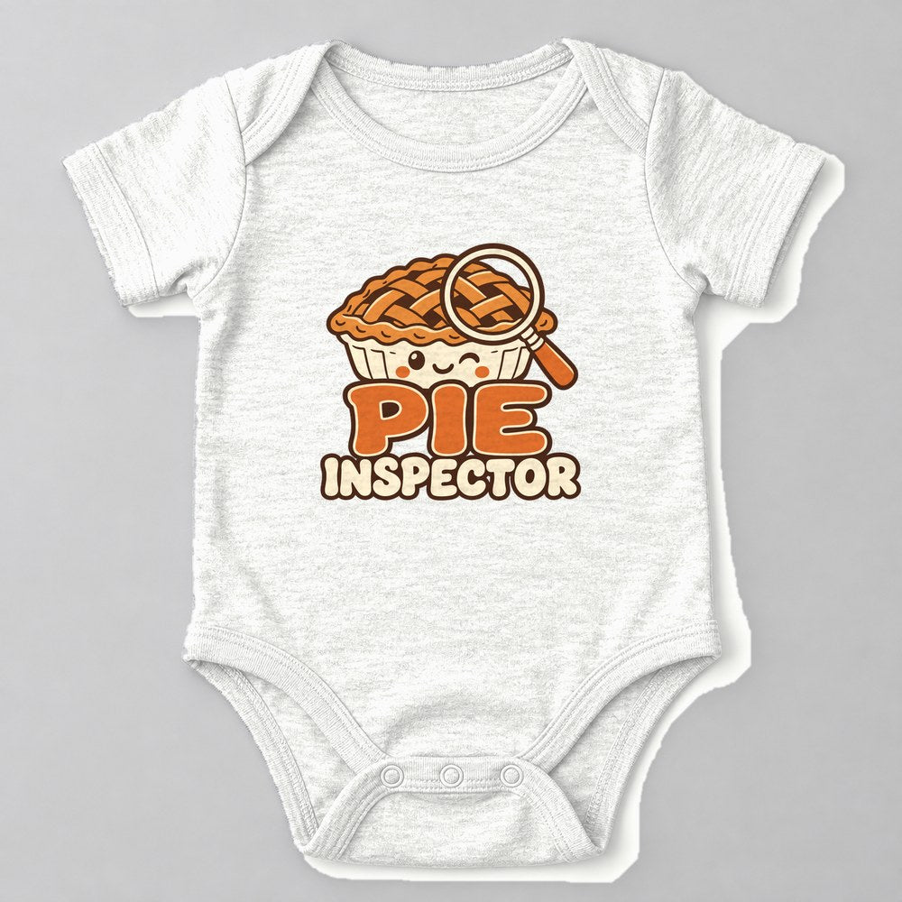 Pie Inspector Baby Onesie in White