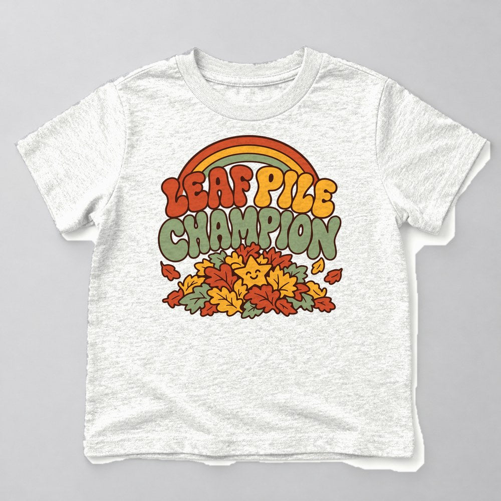 Leaf Pile Champion Kids T-Shirt in White