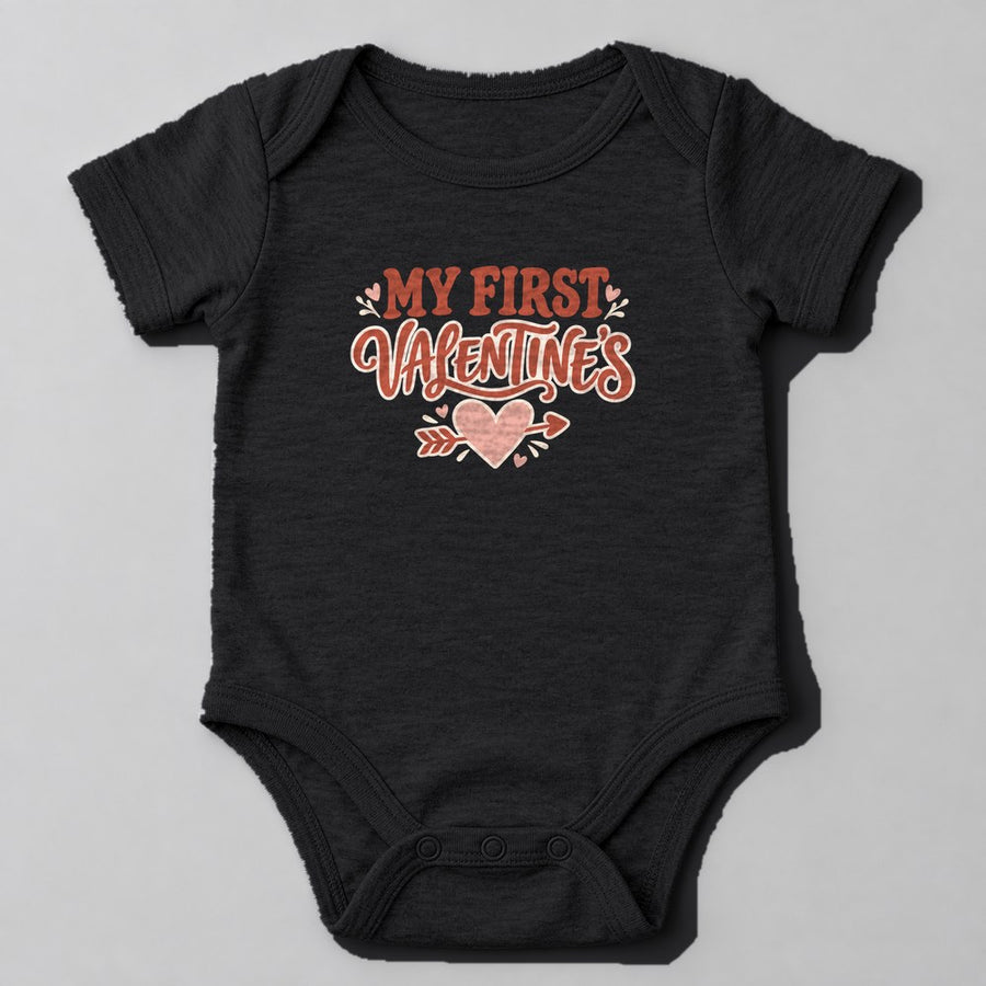 My First Valentine's Baby Onesie in Black
