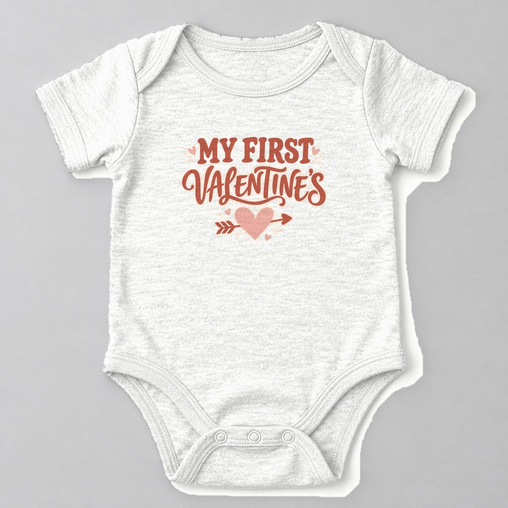 My First Valentine's Baby Onesie in White