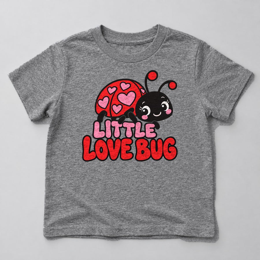 Little Love Bug Kids T-Shirt in Heather Grey
