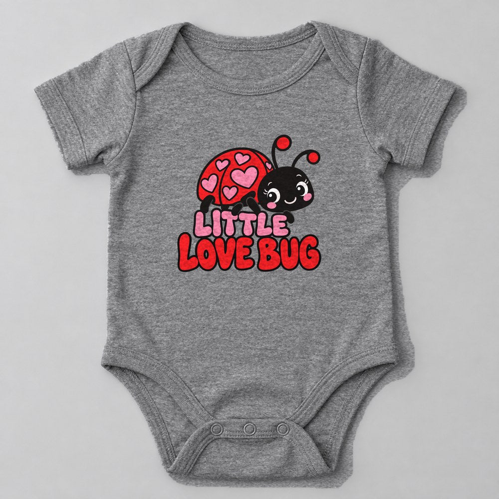Little Love Bug Baby Onesie in Heather Grey