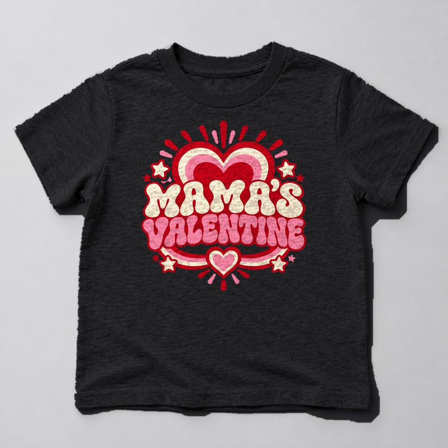 Mama's Valentine Kids T-Shirt in Black