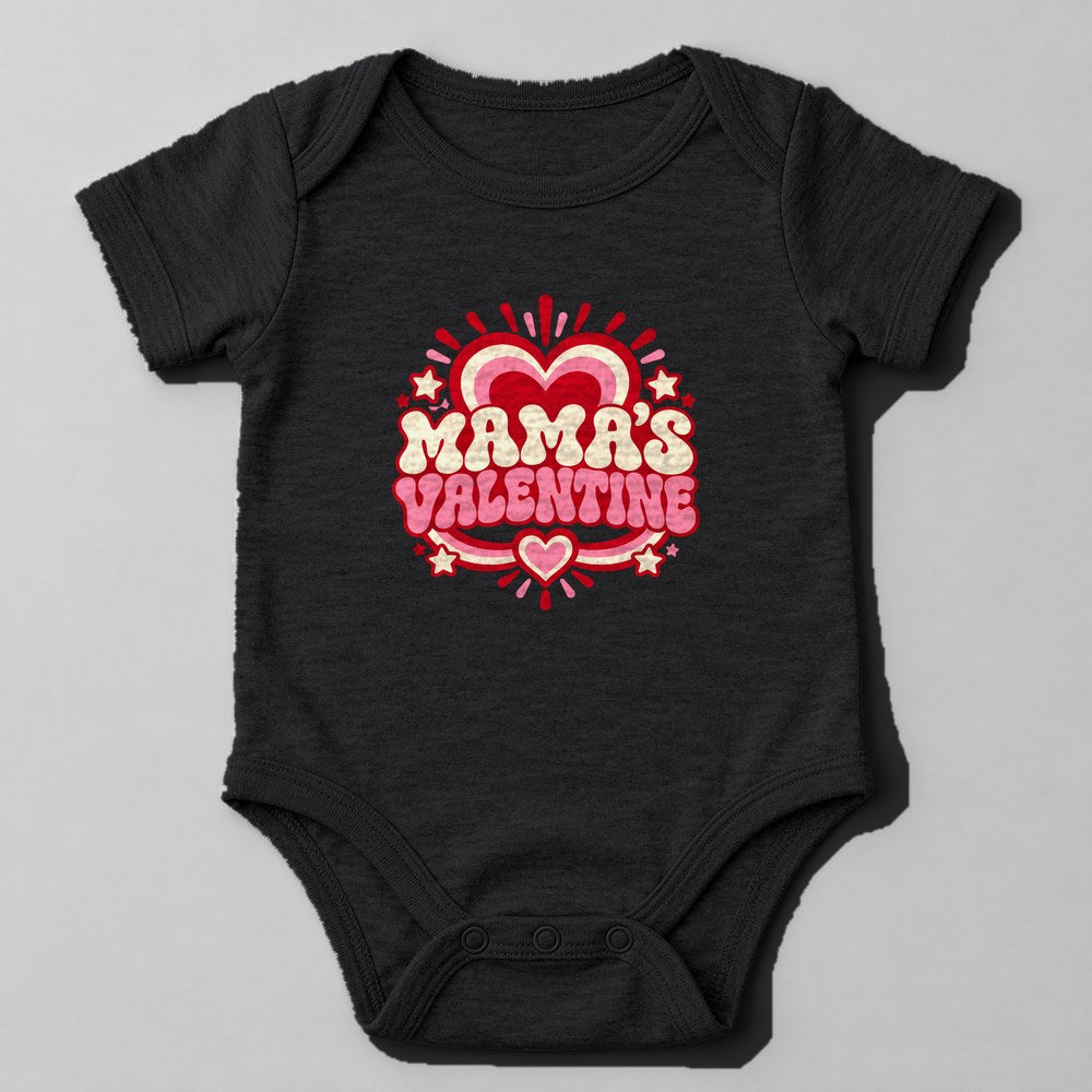 Mama's Valentine Baby Onesie in Black