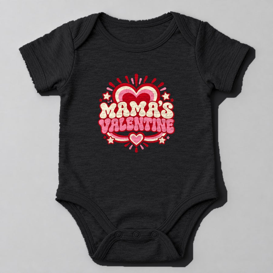 Mama's Valentine Baby Onesie in Black