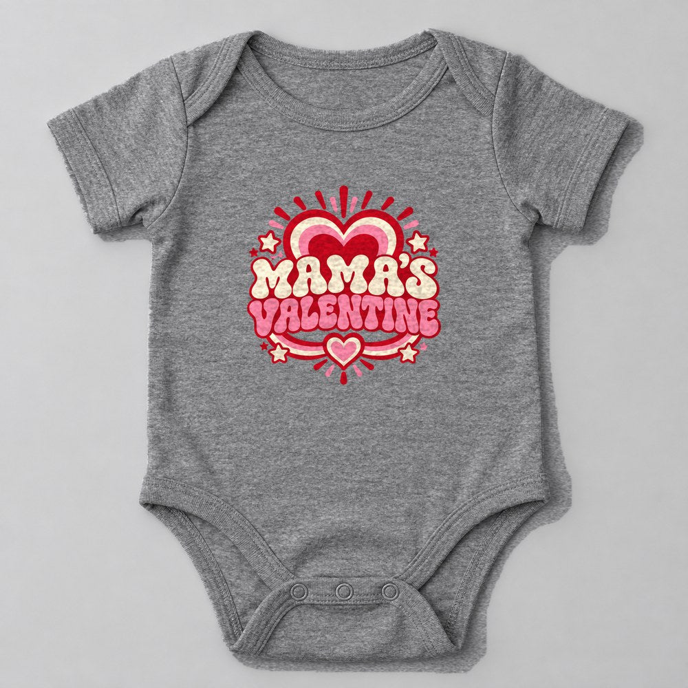 Mama's Valentine Baby Onesie in Heather Grey