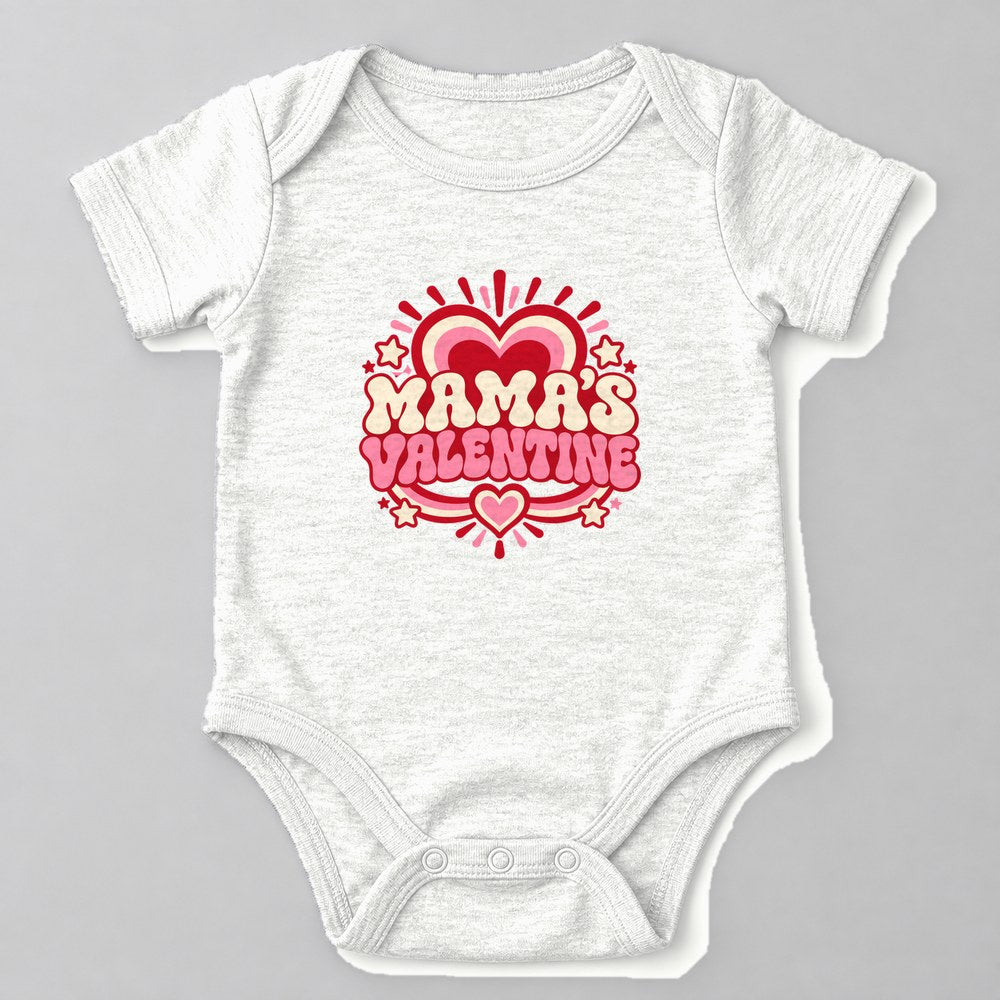 Mama's Valentine Baby Onesie in White