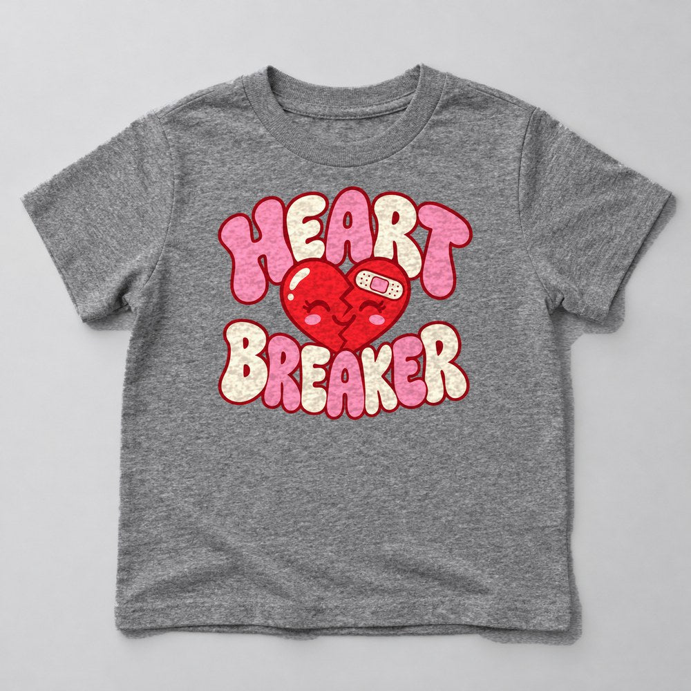 Heart Breaker Kids T-Shirt in Heather Grey