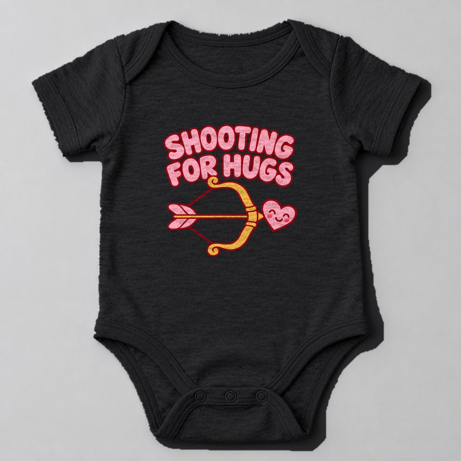 Shooting for Hugs Baby Onesie in Black