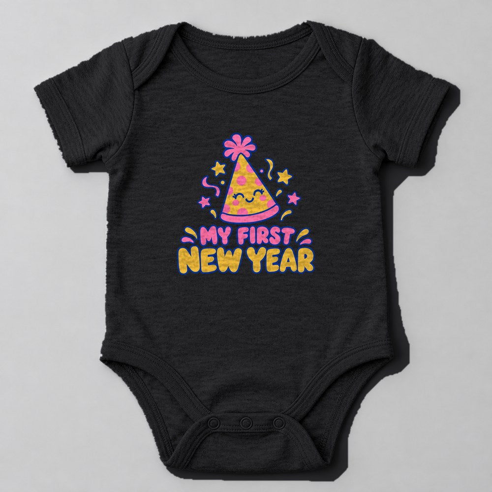 My First New Year Baby Onesie in Black