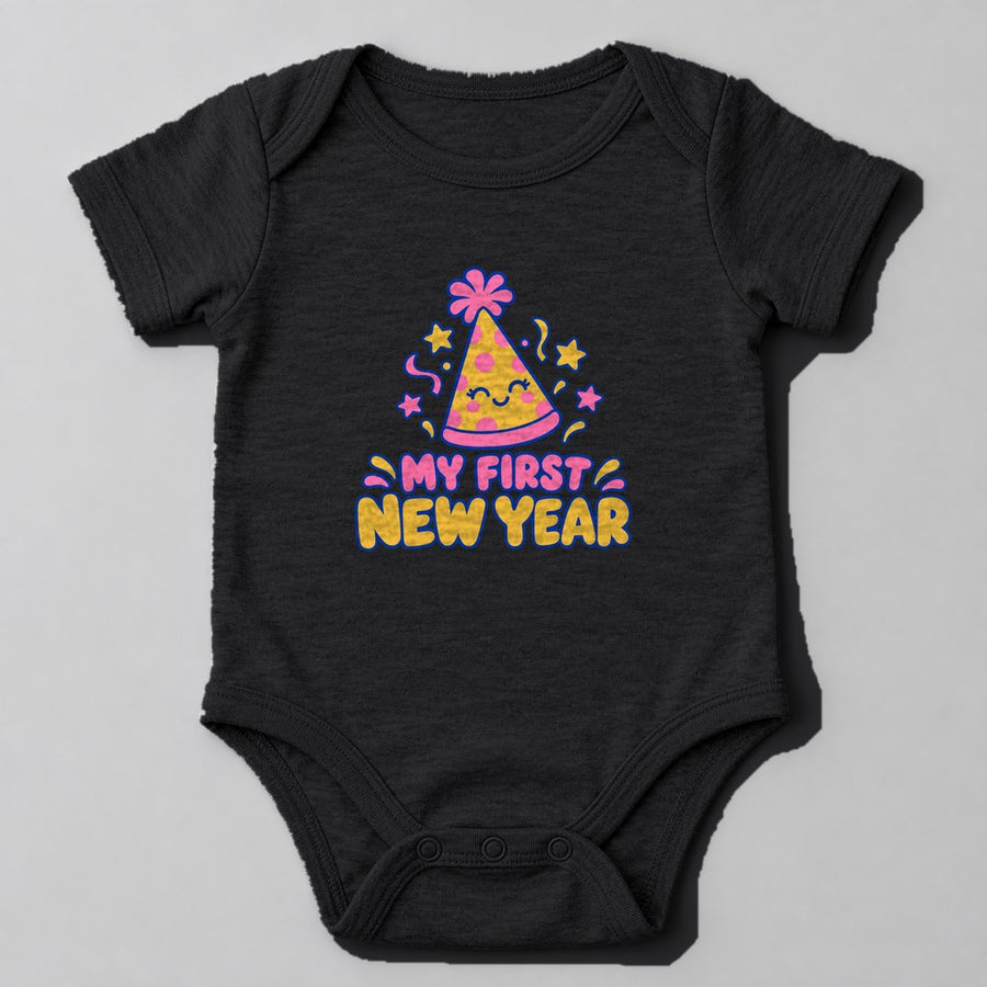 My First New Year Baby Onesie in Black
