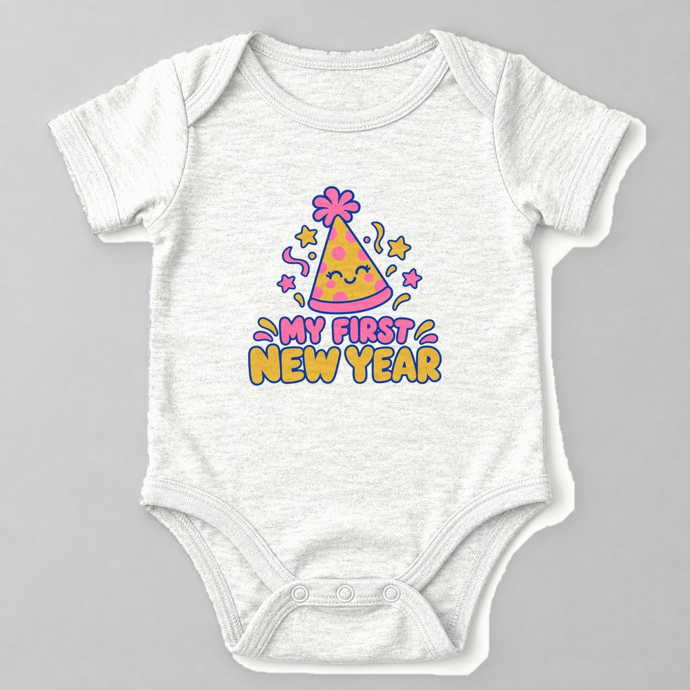 My First New Year Baby Onesie in White